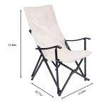 ⁦Oversized High-Back Folding Camping Chair - Portable Canvas Lounge Chair with Armrests⁩ - الصورة ⁦2⁩