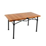 Large Wood Grain Folding Camping Table - Portable Outdoor Dining & Patio Desk - 画像 (3)
