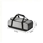 Small Utility Storage Bag with Handles - Grey Portable Organizer Tote for Car Trunk, Tools, or Gym Gear - Image 2