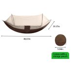 Single Camping Hammock with Mosquito Net - Bug-Proof Portable Netting Hammock for Backpacking & Outdoors (Coffee Brown) - 画像 (2)
