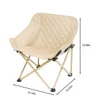 Padded Portable Folding Moon Chair - Quilted Cushioned Camping & Glamping Seat - Compact, Comfortable, and Oversized for Adults – Image 2
