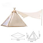 Teepee Glamping Tent with Extended Canopy Awning – 4-Season Waterproof Pyramid Shelter for Camping & Events — изображение 3