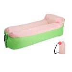 ⁦Oversized Inflatable Lounger with Built-in Pillow - Pink & Green Air Sofa Hammock for Festivals and Beach⁩ - الصورة ⁦2⁩