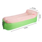 ⁦Oversized Inflatable Lounger with Built-in Pillow - Pink & Green Air Sofa Hammock for Festivals and Beach⁩ - الصورة ⁦3⁩