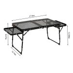 Foldable Mesh Camping Table with Extendable Side Wings – Portable Steel Outdoor BBQ & Stove Prep Station - 画像 (2)