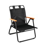 Portable Mid-Back Folding Camping Chair with Carry Straps & Wood Armrests - Lightweight Tailgating/Beach/Picnic Chair — изображение 4
