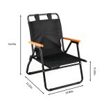 Portable Mid-Back Folding Camping Chair with Carry Straps & Wood Armrests - Lightweight Tailgating/Beach/Picnic Chair — изображение 2