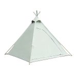 Minimalist Cotton Canvas Teepee Tent - Single Pole Glamping Shelter for Camping, Backyard & Festivals (Mint Green) - 画像 (2)