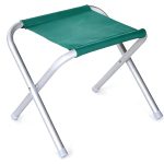 Ultralight Aluminum Folding Camp Stool - Compact Portable X-Frame Seat for Backpacking, Hiking, Fishing & Outdoor Travel (Green)