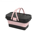 Collapsible Picnic Basket Tote with Table Lid & Cup Holders – Foldable Insulated Storage for Camping, Beach, Car - Imagen 2