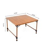 Square Folding Game & Dining Table - Portable Wood Grain Surface for Board Games, Cards, and Mahjong - Imagen 2
